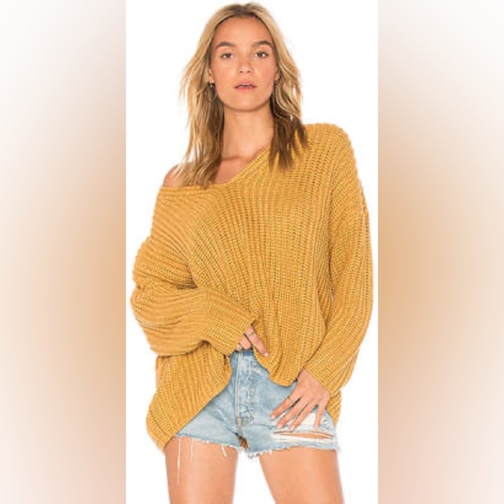 Revolve mustard chunky knit oversized